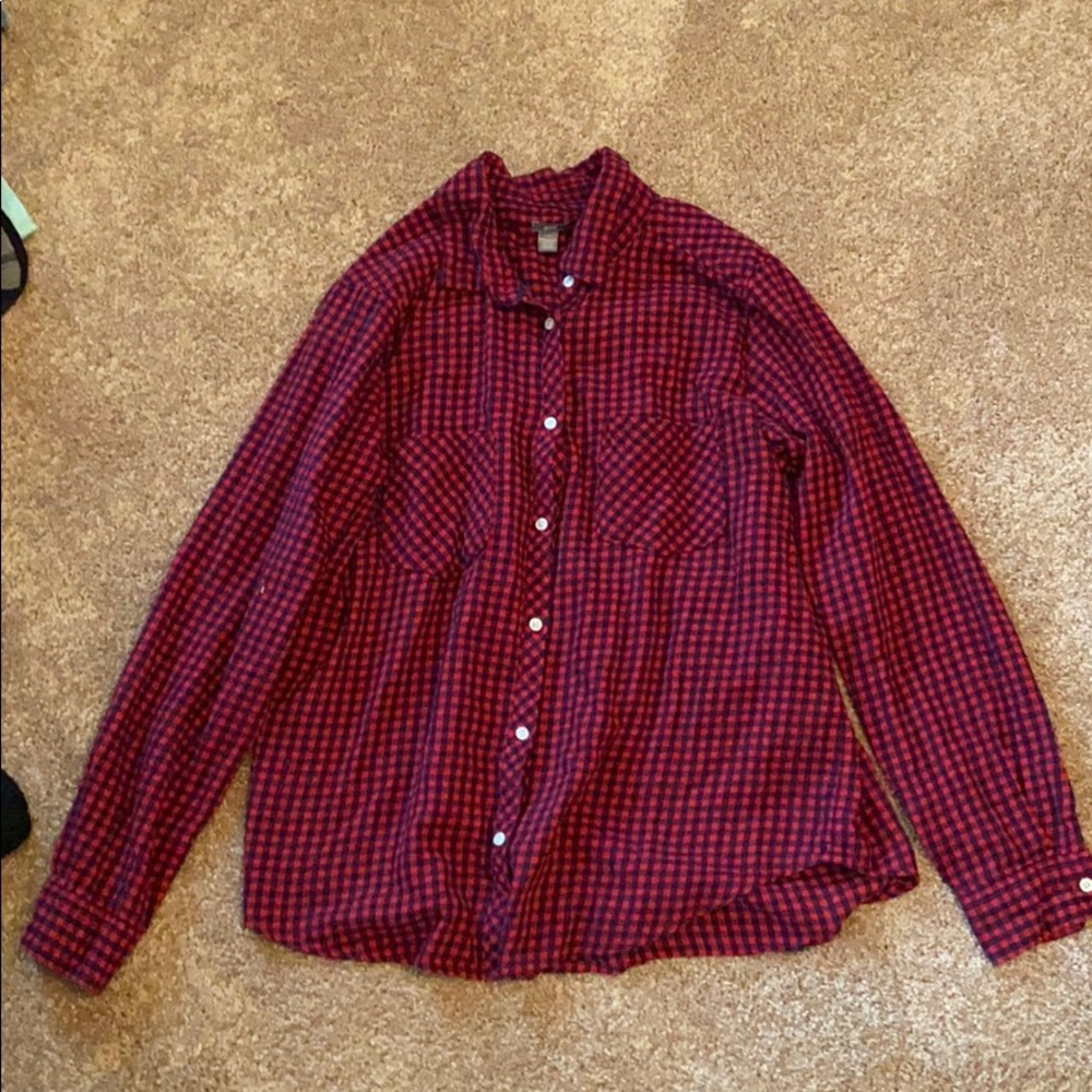 Aerie checkered button up flannel